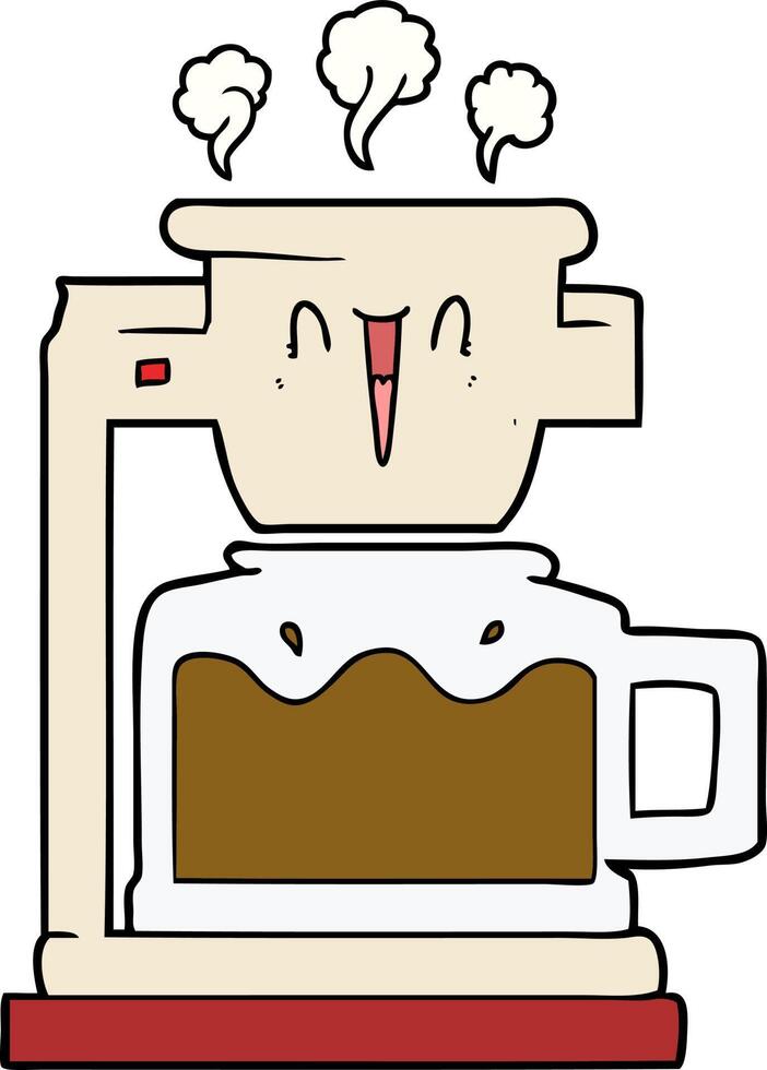 steaming hot coffee pot vector