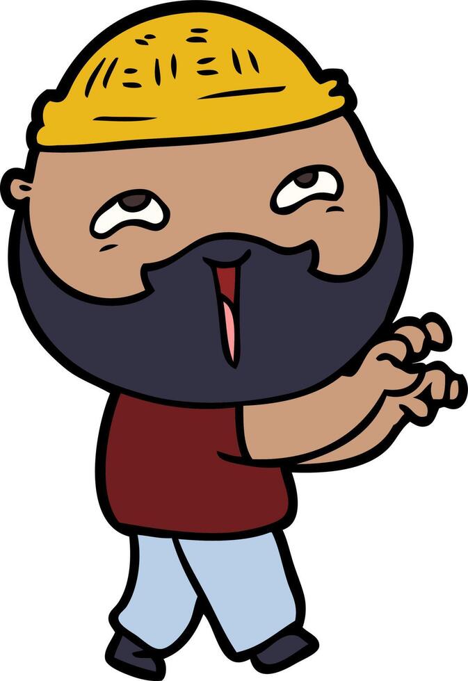 cartoon happy bearded man vector