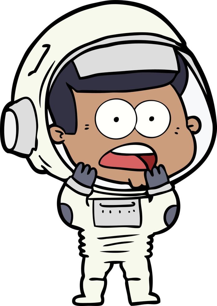cartoon surprised astronaut vector