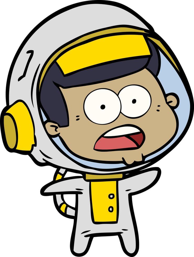 cartoon surprised astronaut vector