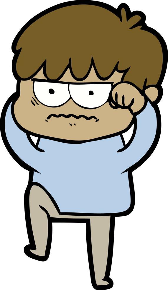 annoyed cartoon boy vector