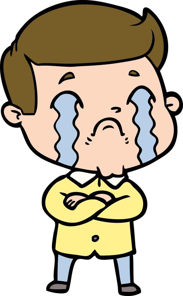 cartoon man crying vector