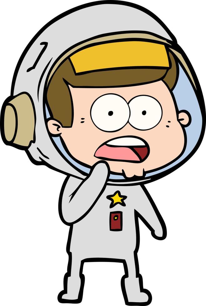 cartoon surprised astronaut vector