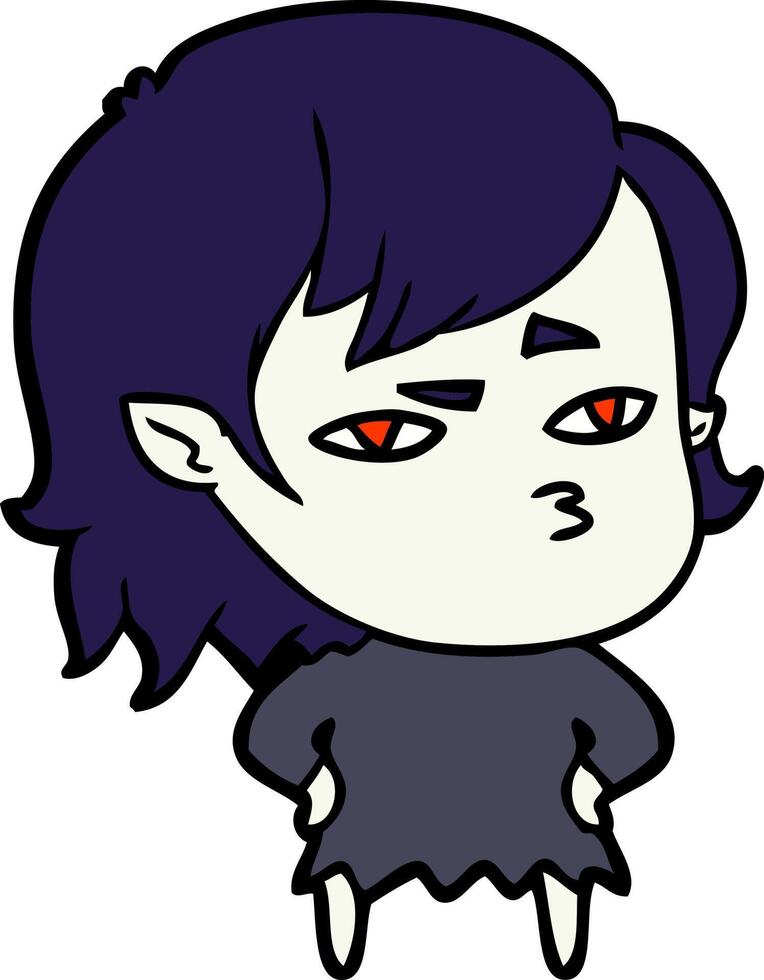 cartoon vampire girl vector