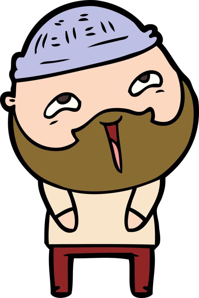 cartoon happy bearded man vector