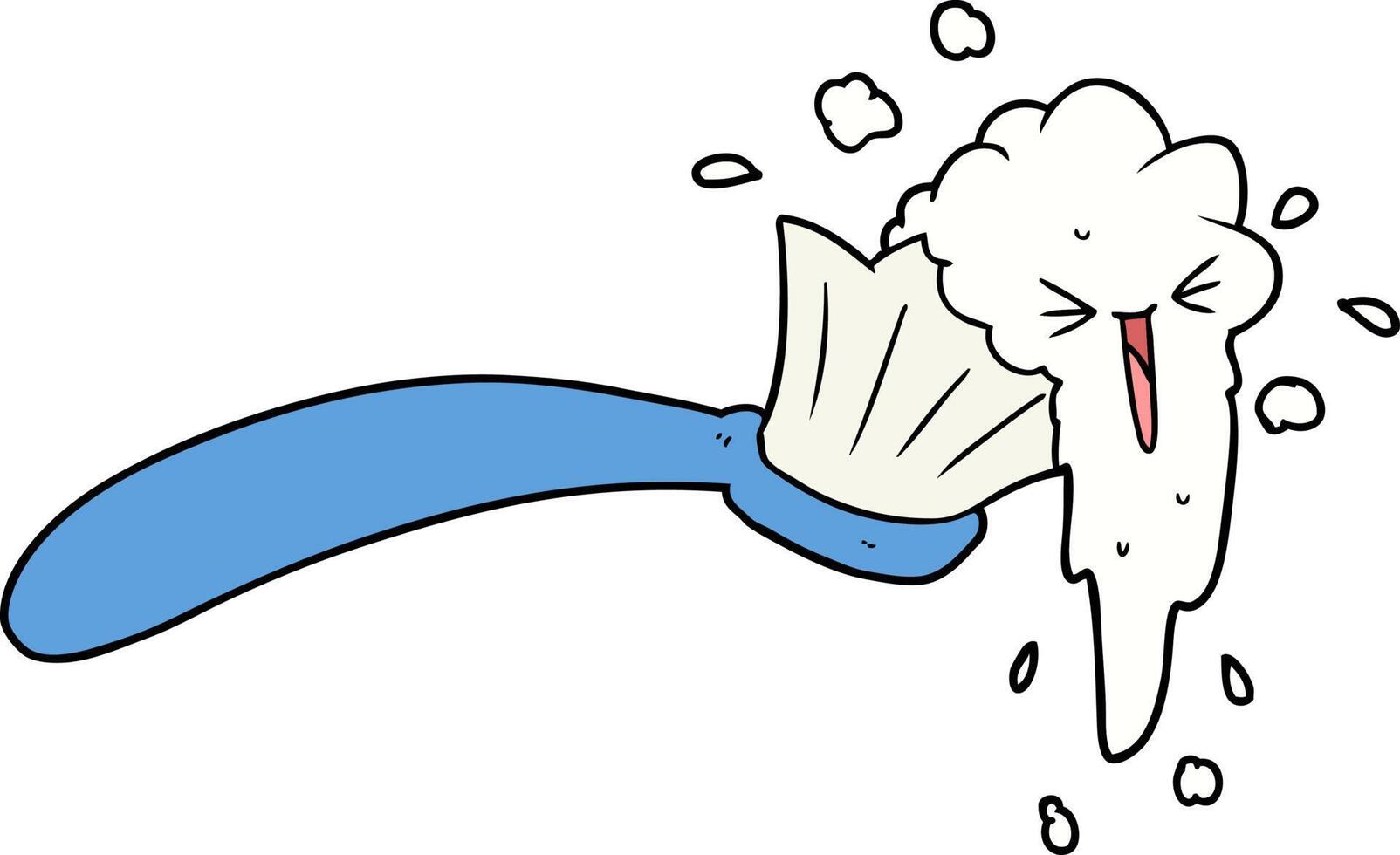 cartoon toothbrush and toothpaste vector