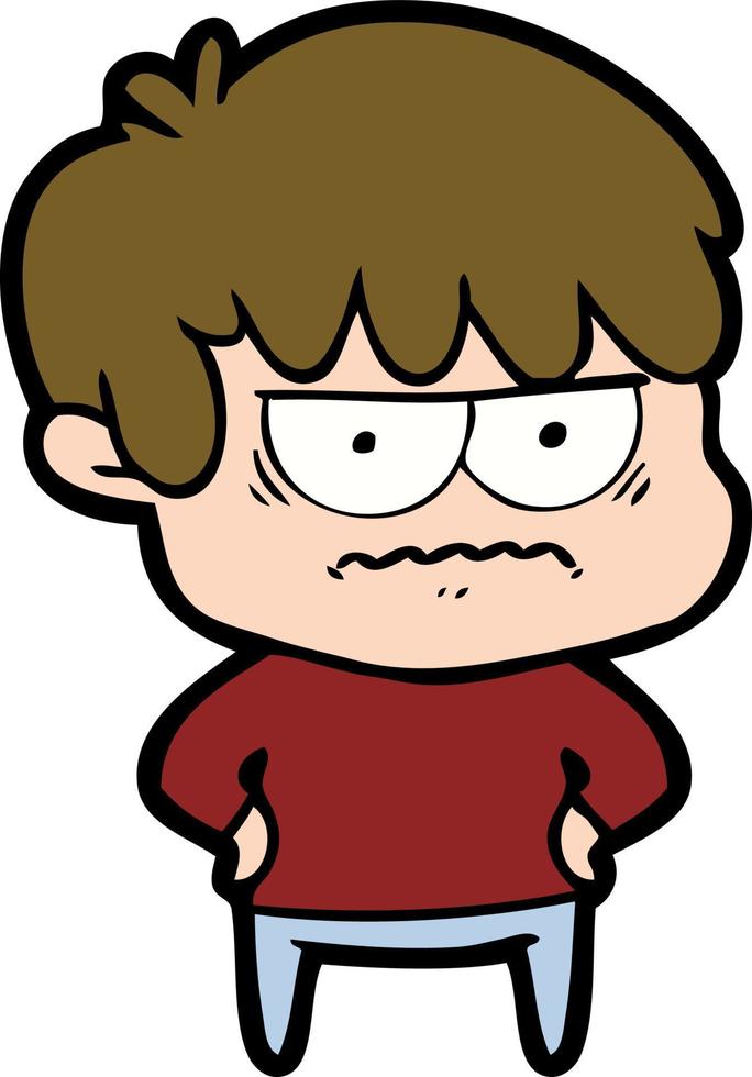 annoyed cartoon boy vector