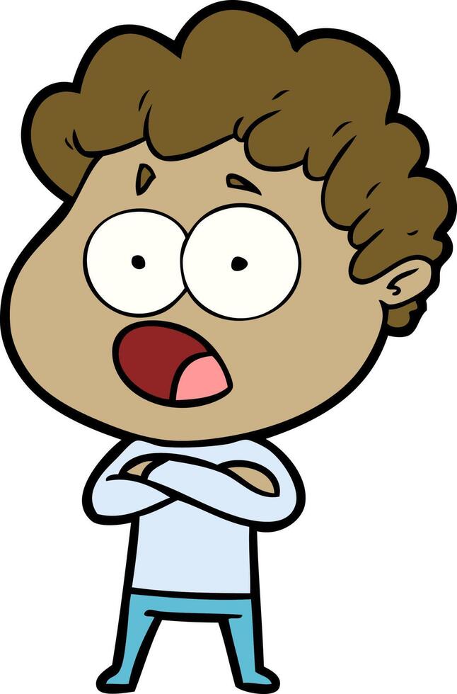 cartoon man gasping in surprise vector