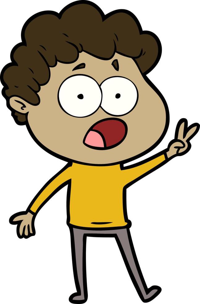 cartoon man gasping in surprise vector
