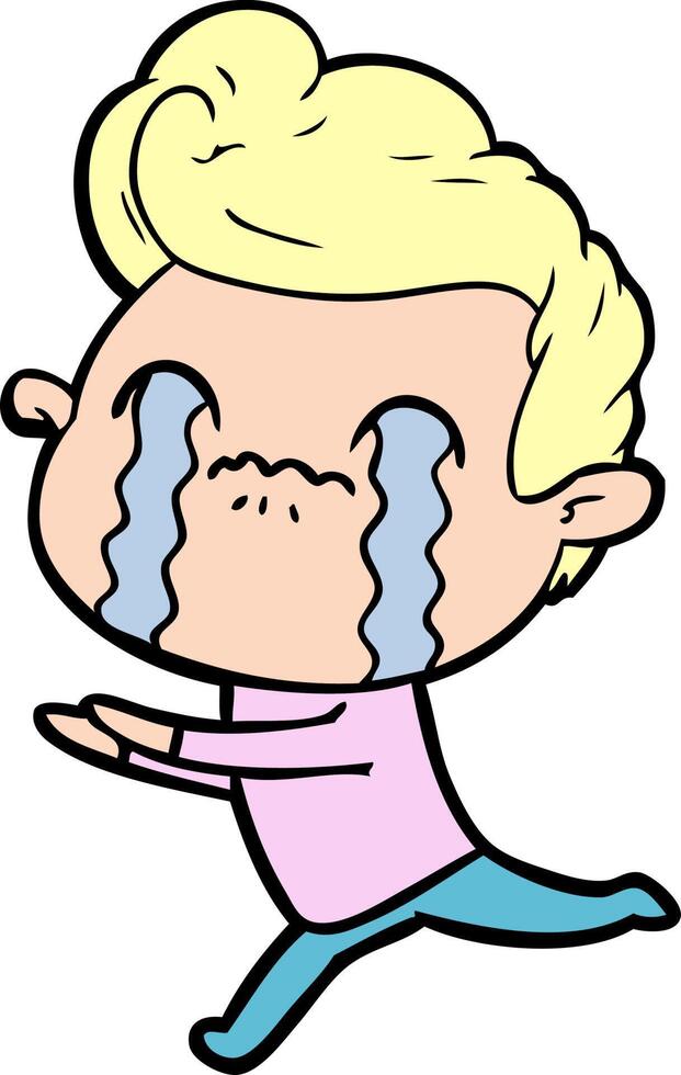 cartoon man crying vector