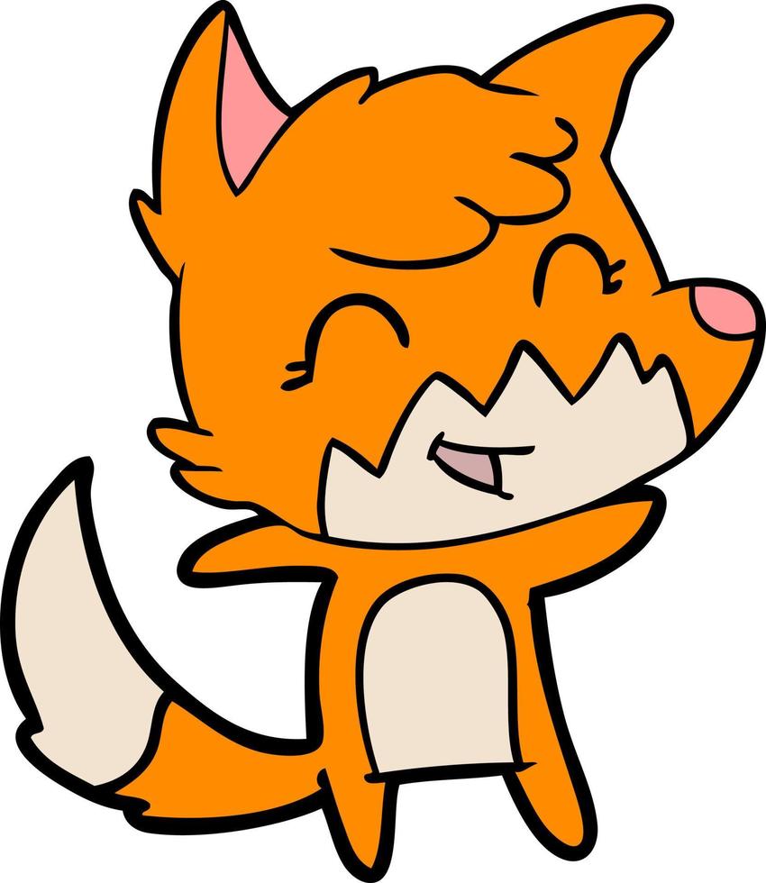 happy cartoon fox vector