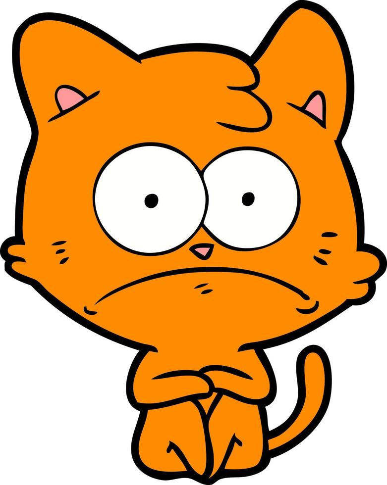 cartoon nervous cat vector