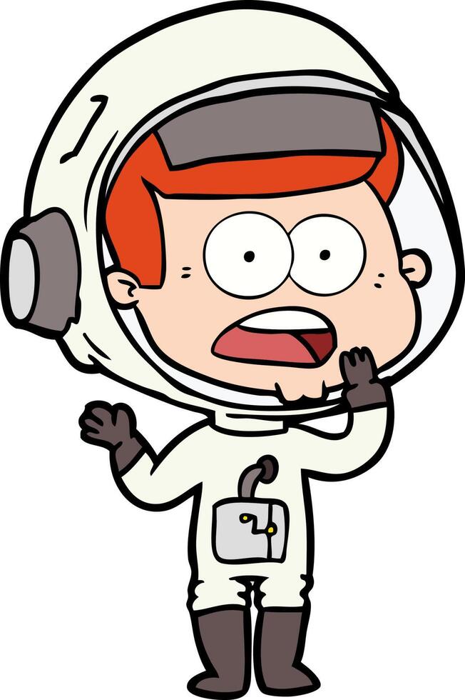 cartoon surprised astronaut vector