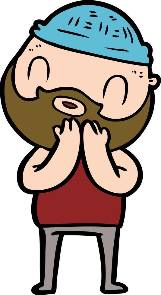 cartoon bearded man vector