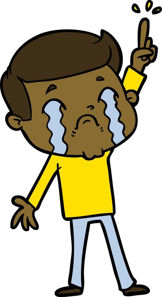 cartoon man crying vector