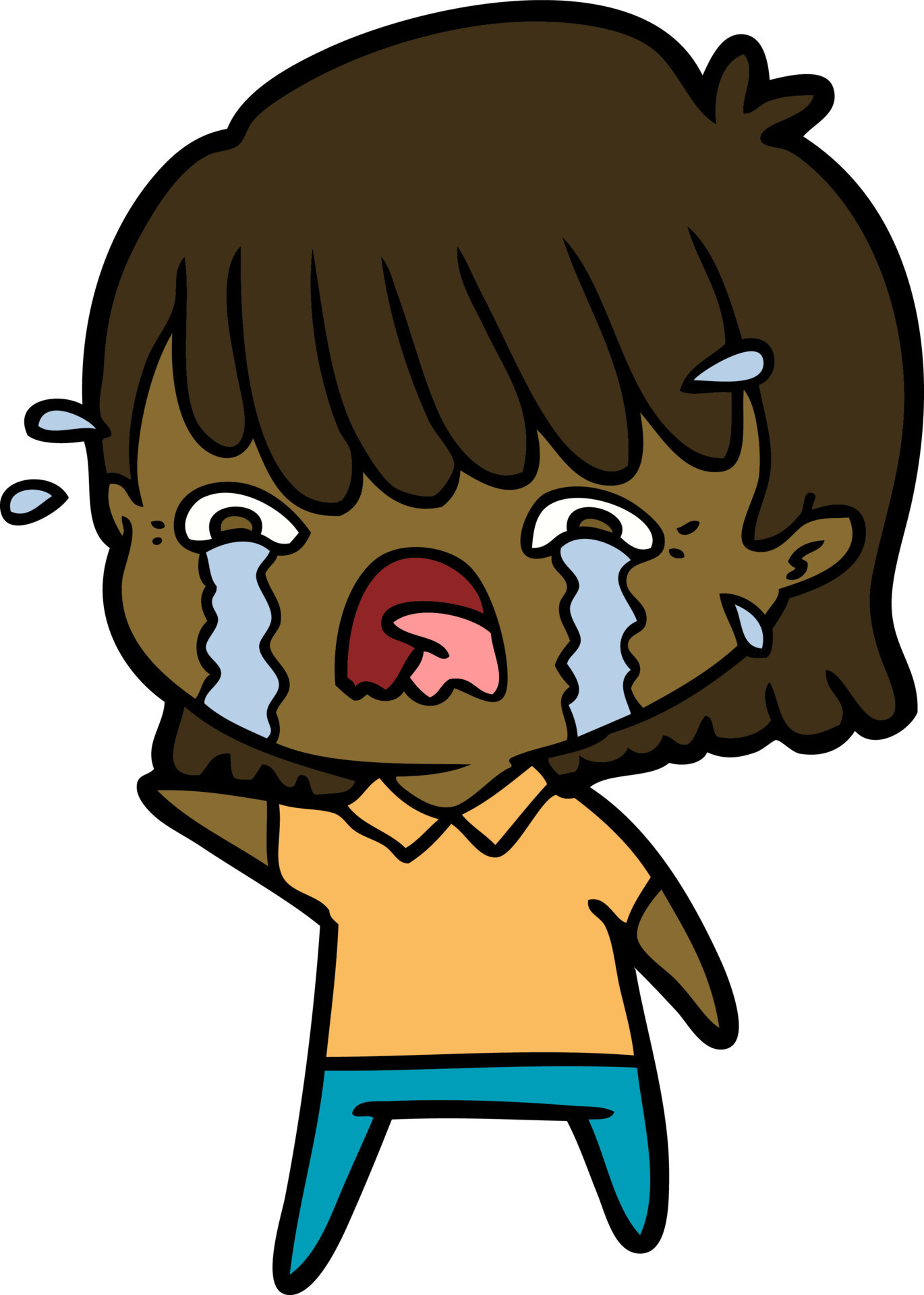 cartoon girl crying 12542431 Vector Art at Vecteezy