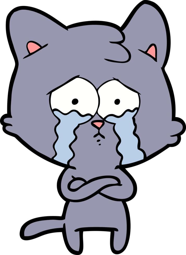 gato llorando de dibujos animados vector