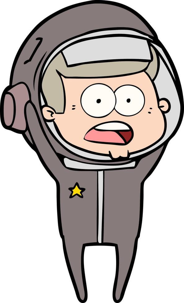 cartoon surprised astronaut vector