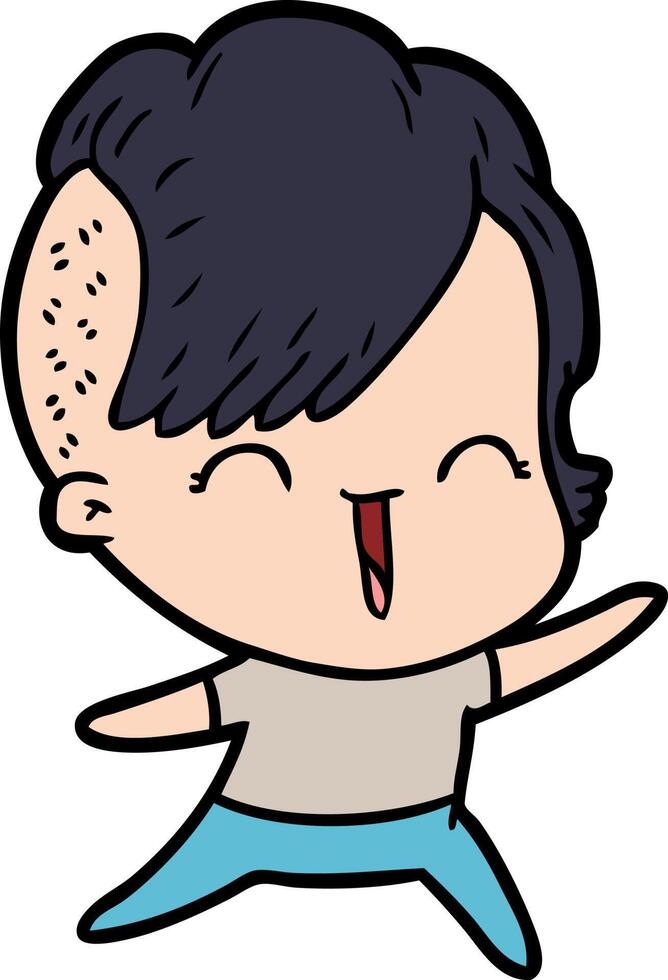 cartoon happy hipster girl vector