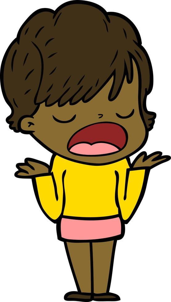 cartoon woman talking vector