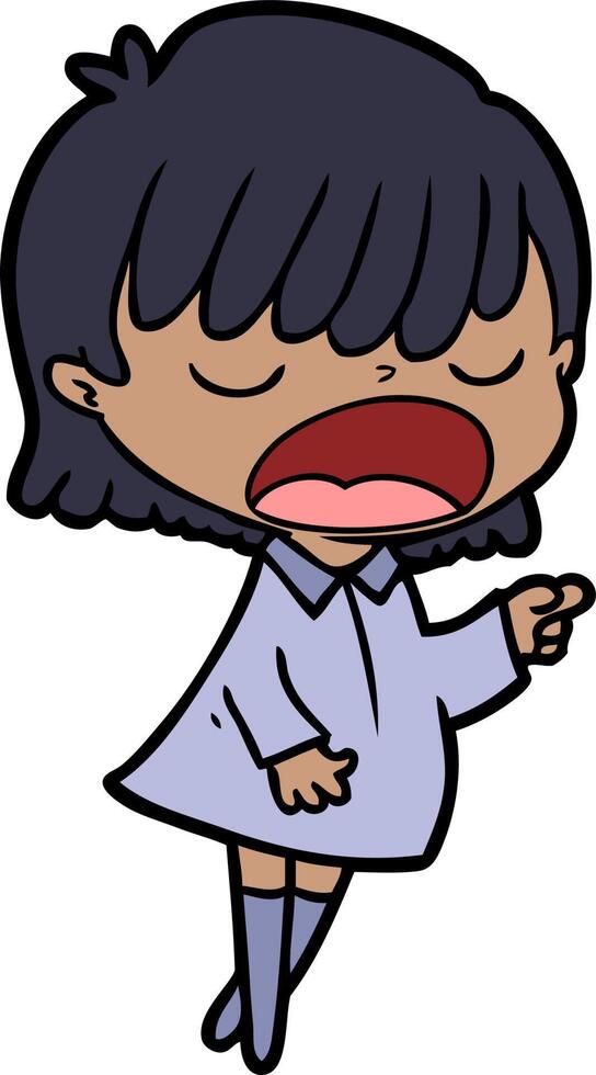 cartoon woman talking loudly vector