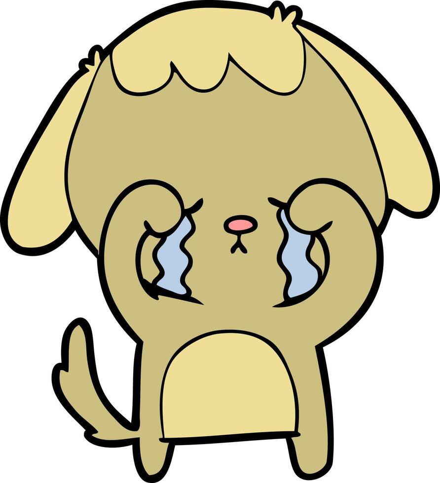cartoon crying dog vector