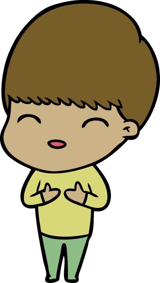happy cartoon boy vector