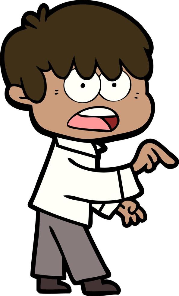 worried cartoon boy vector