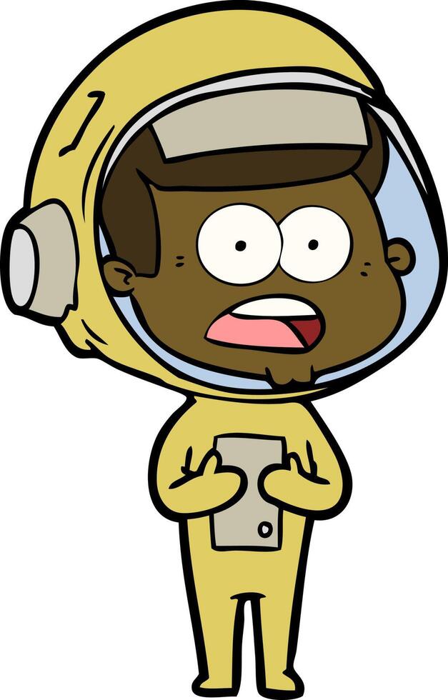 cartoon surprised astronaut vector