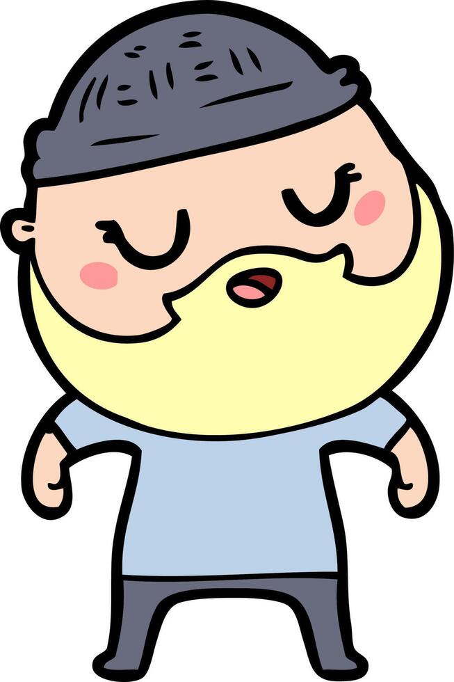 cute cartoon man with beard vector