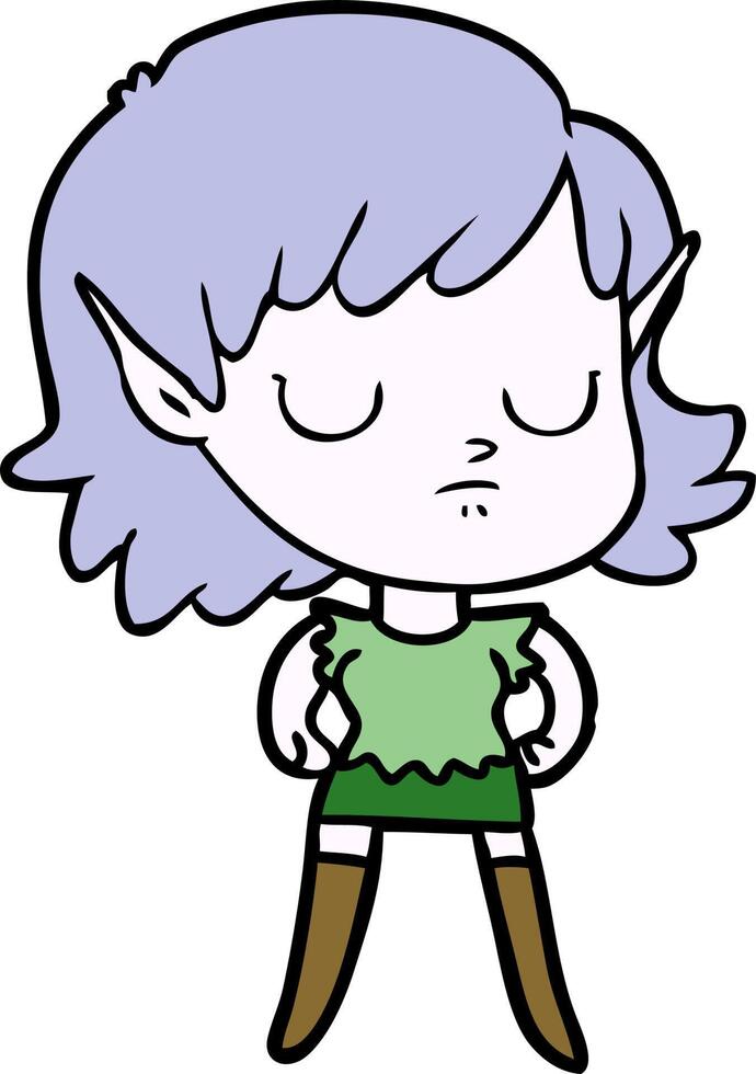 cartoon elf girl vector