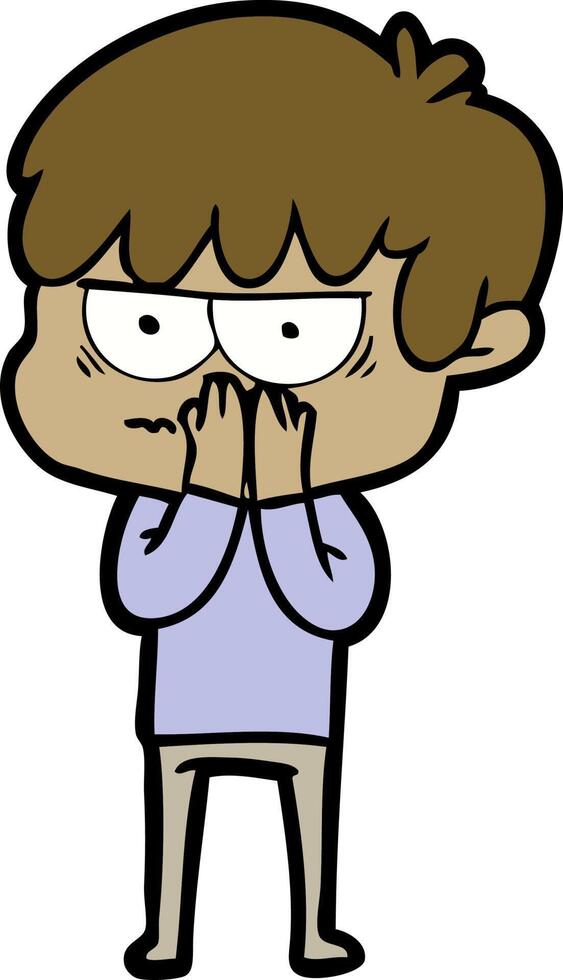 annoyed cartoon boy vector