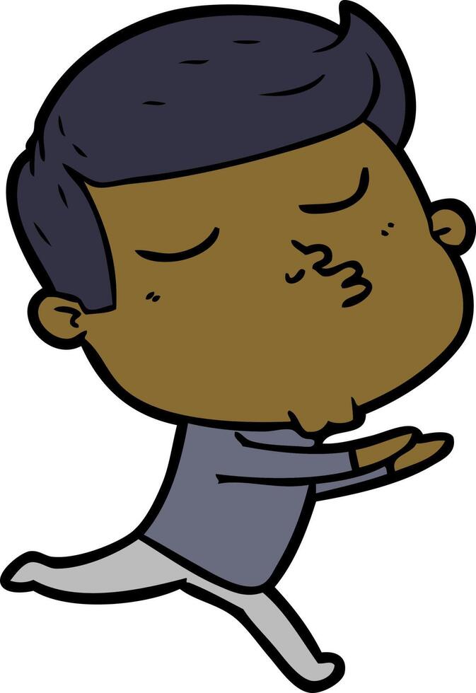 cartoon model guy pouting vector