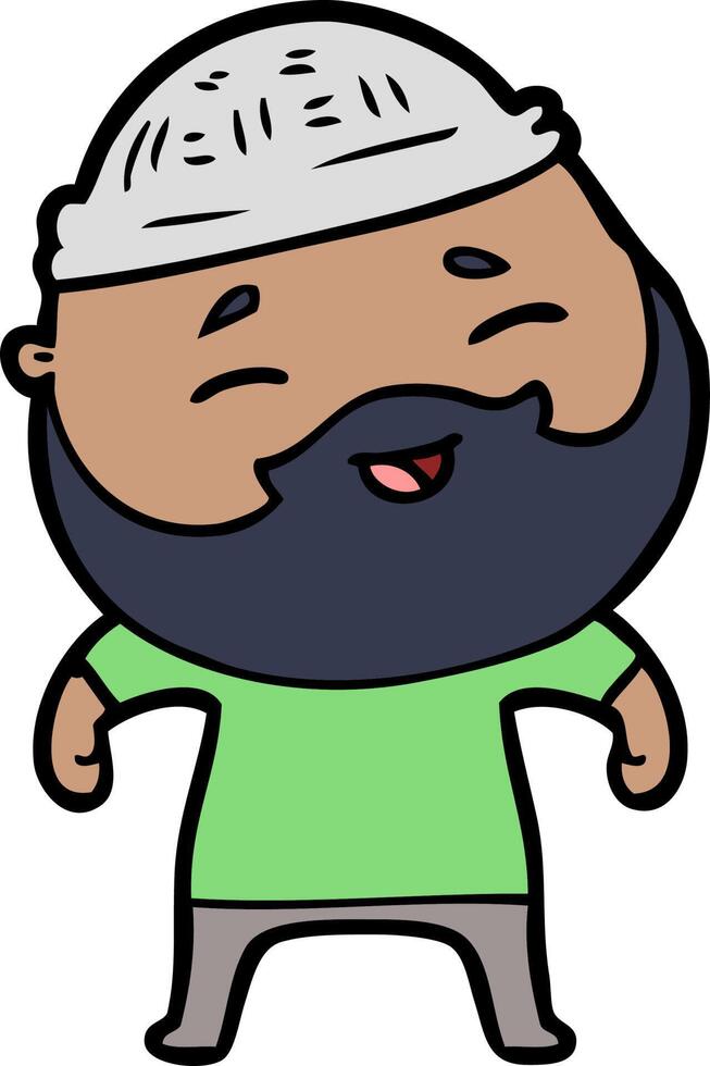 cartoon happy bearded man vector