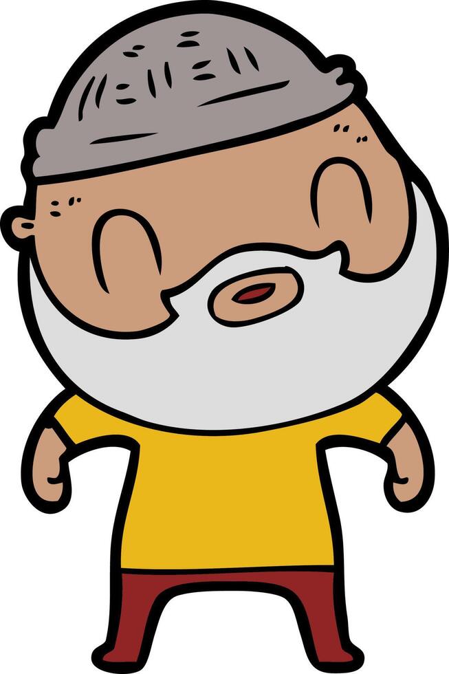 cartoon bearded man vector