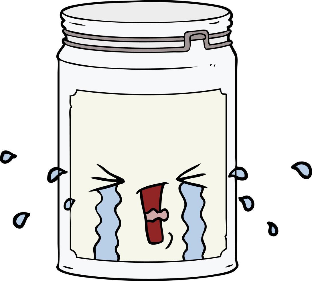 cartoon glass jar vector