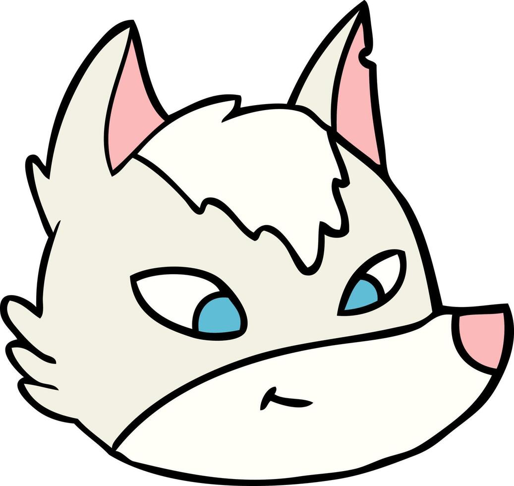 cartoon wolf face vector