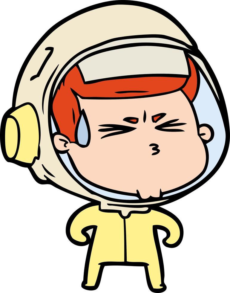 cartoon stressed astronaut vector