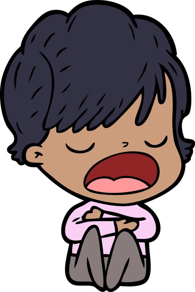 cartoon woman talking vector