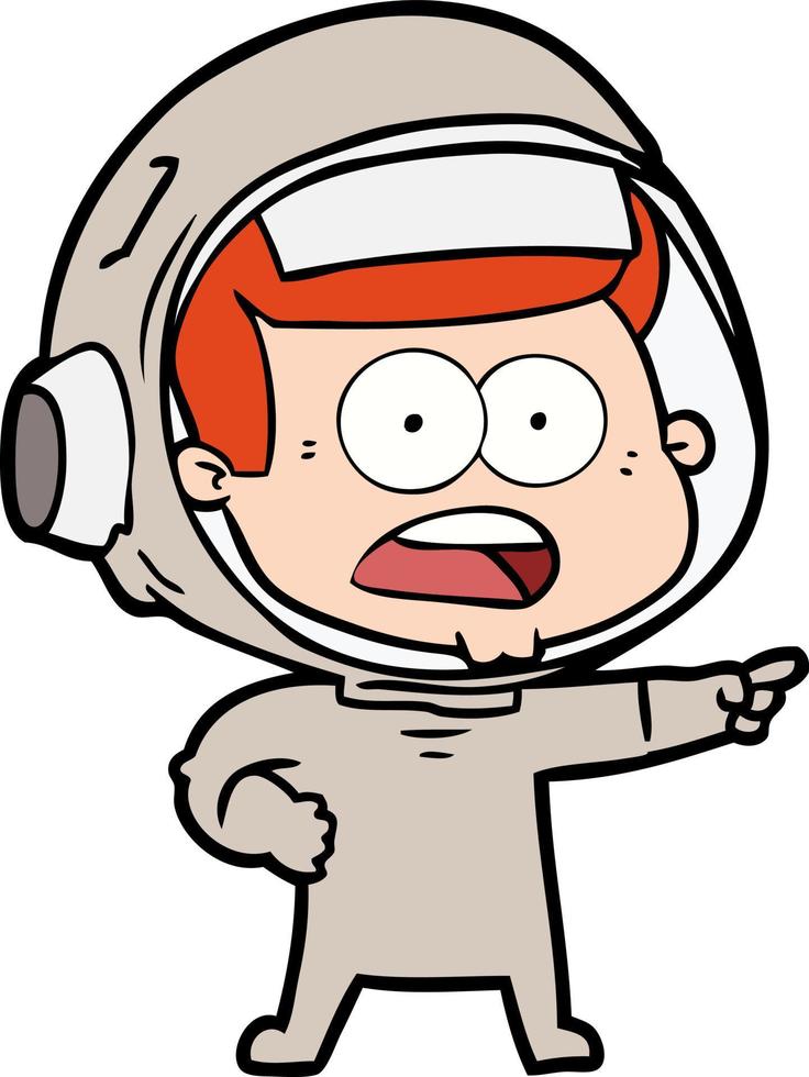 cartoon surprised astronaut vector