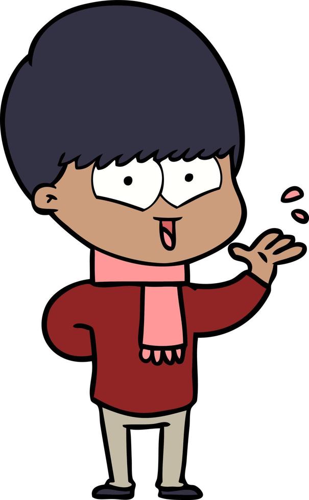 niño feliz de dibujos animados vector