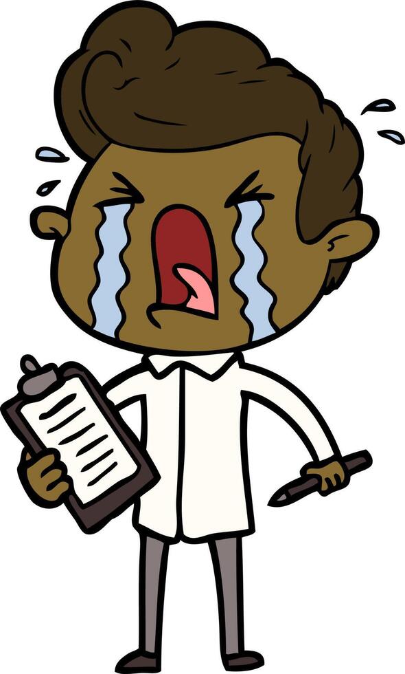 cartoon crying man vector
