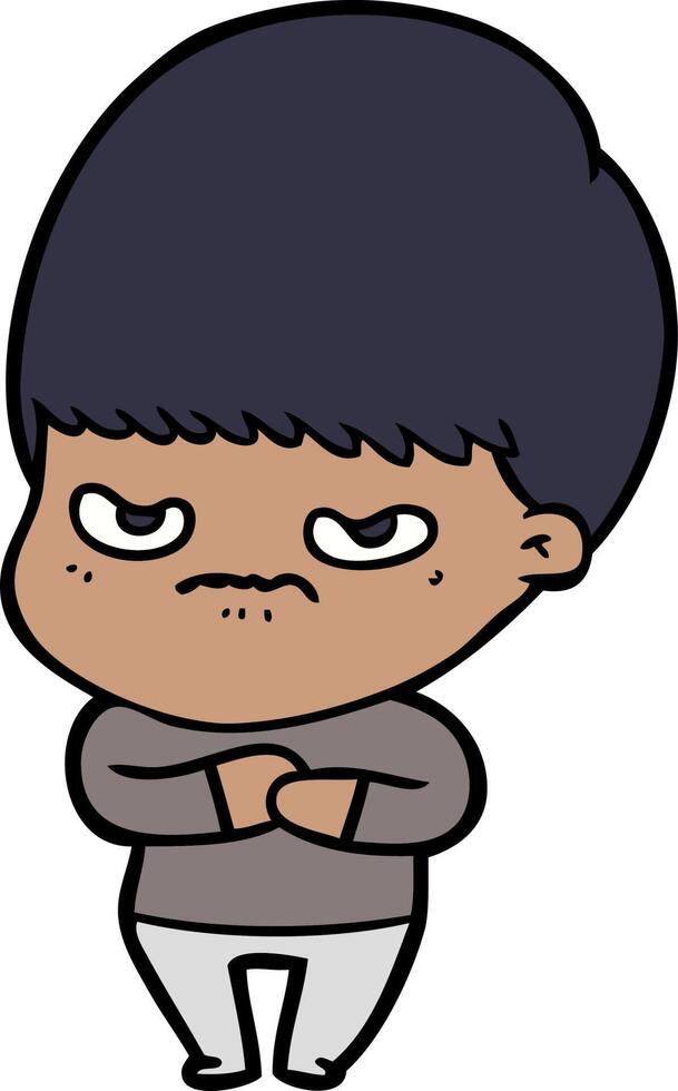 annoyed cartoon boy vector