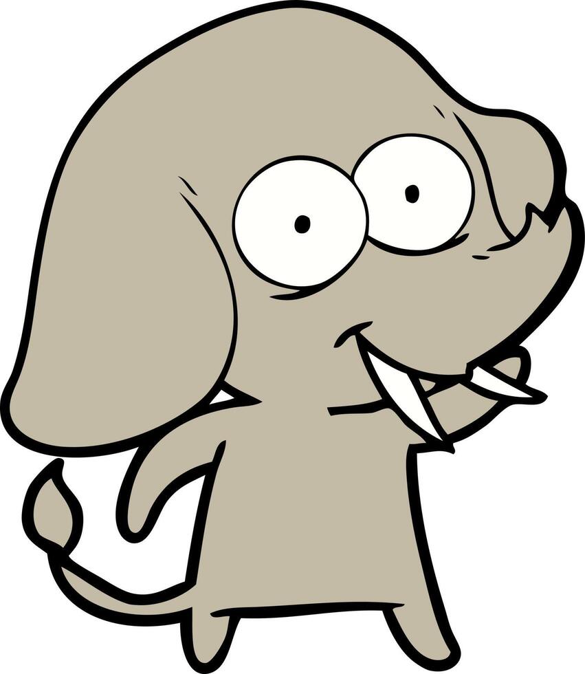 happy cartoon elephant vector