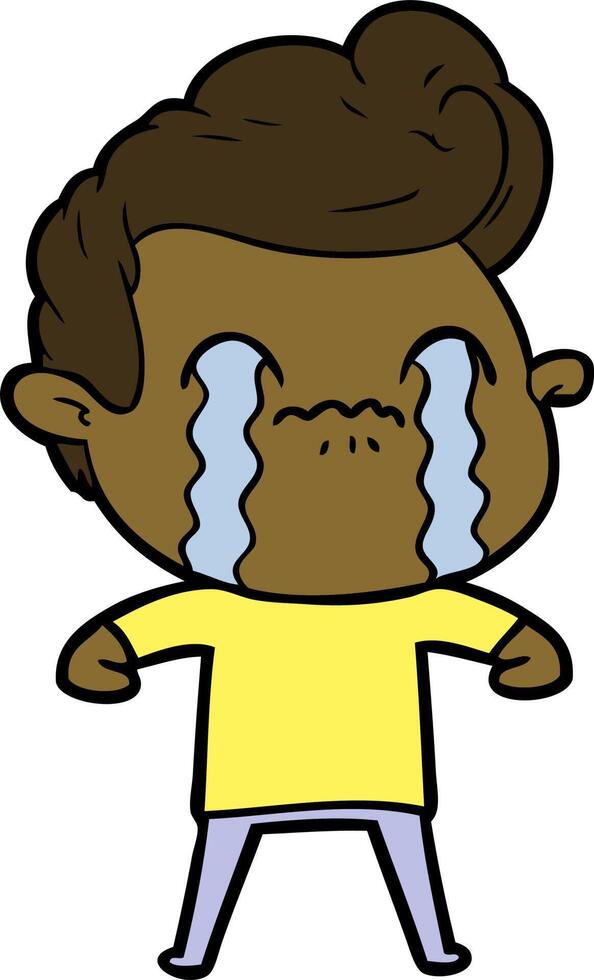 cartoon man crying vector