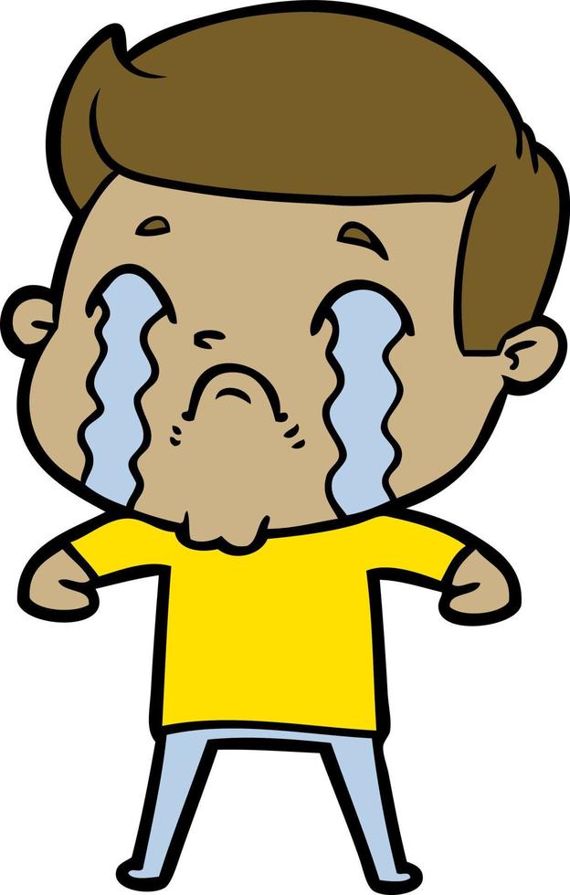 cartoon man crying vector