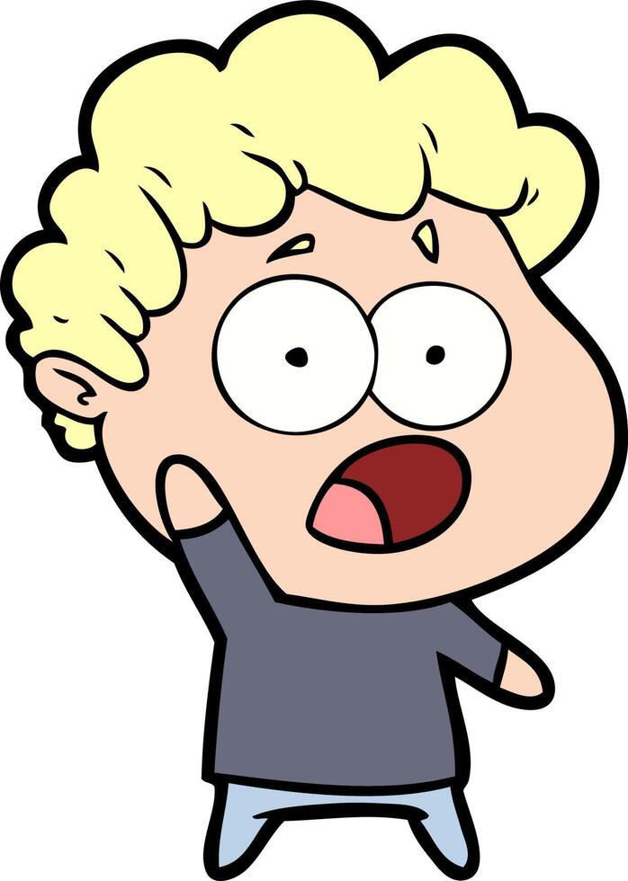 cartoon shocked man vector