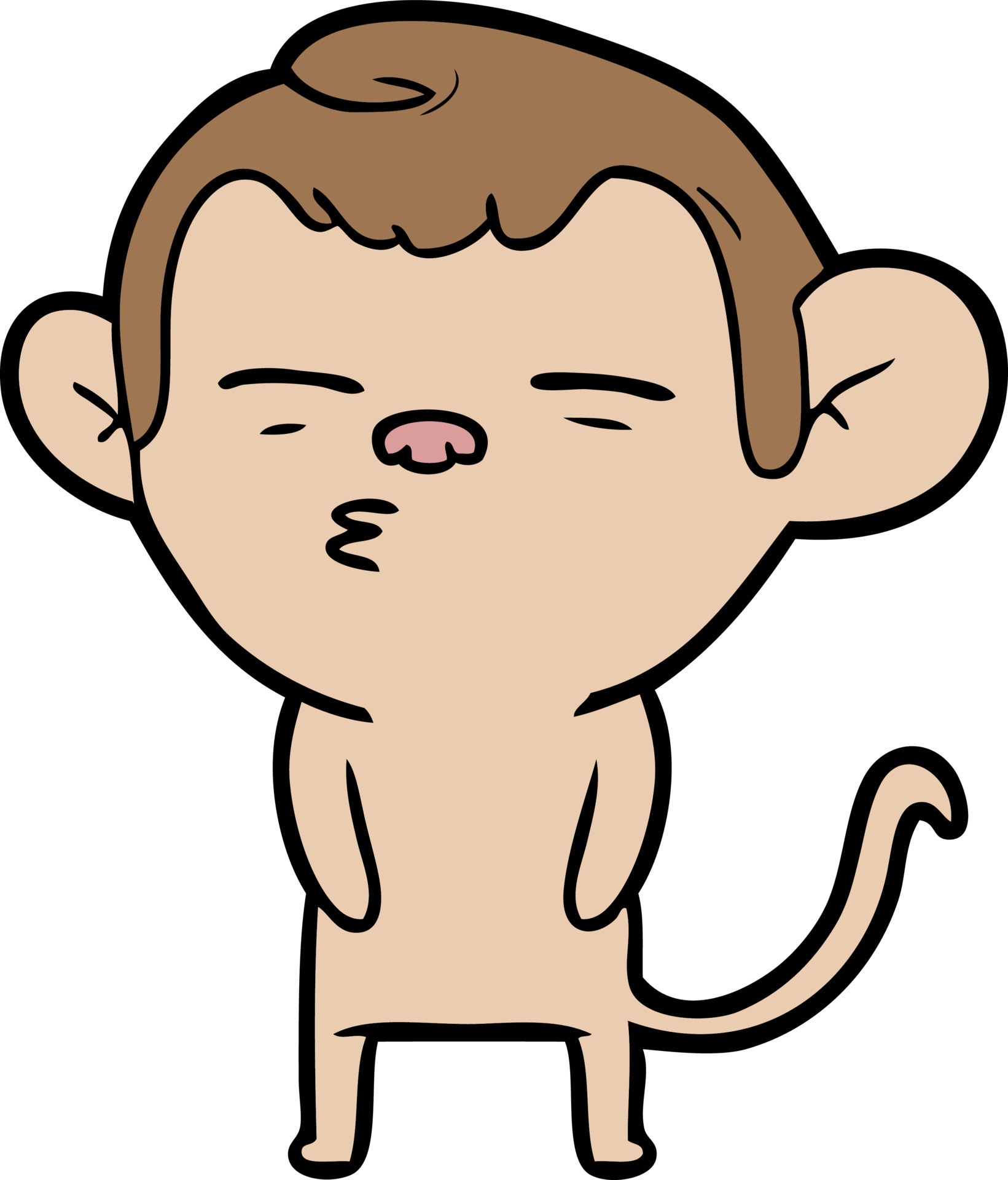 cartoon suspicious monkey 12543081 Vector Art at Vecteezy