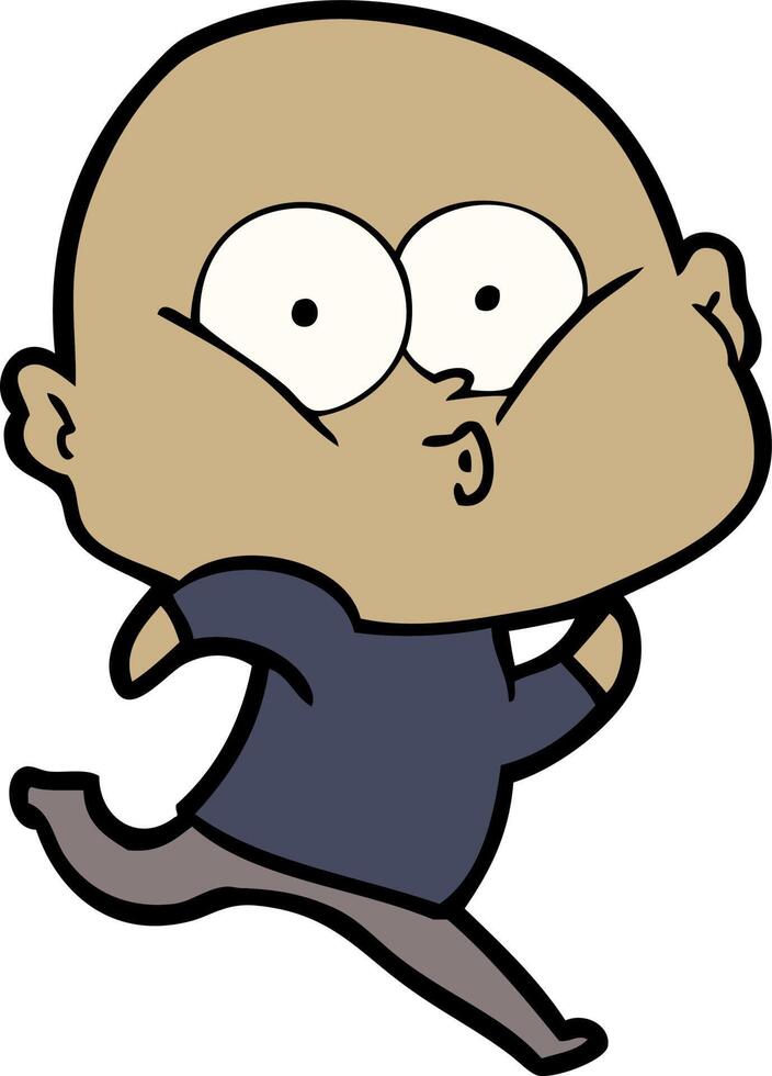 cartoon bald man staring vector