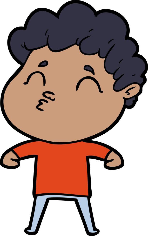 cartoon man pouting vector